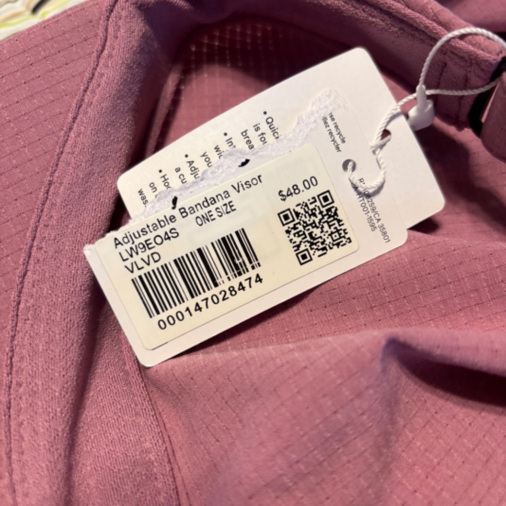 NWT Lululemon Adjustable Bandana Visor Mauve